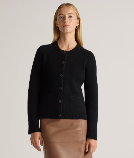 Mongolian Cashmere Structured Cardigan