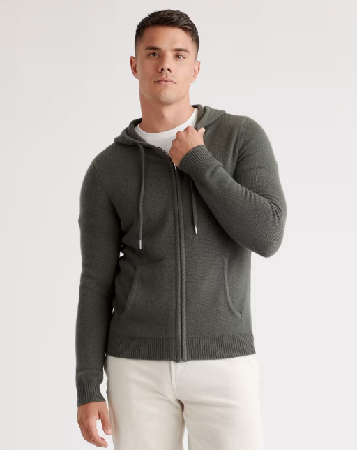 Mongolian Cashmere Full-Zip Hoodie