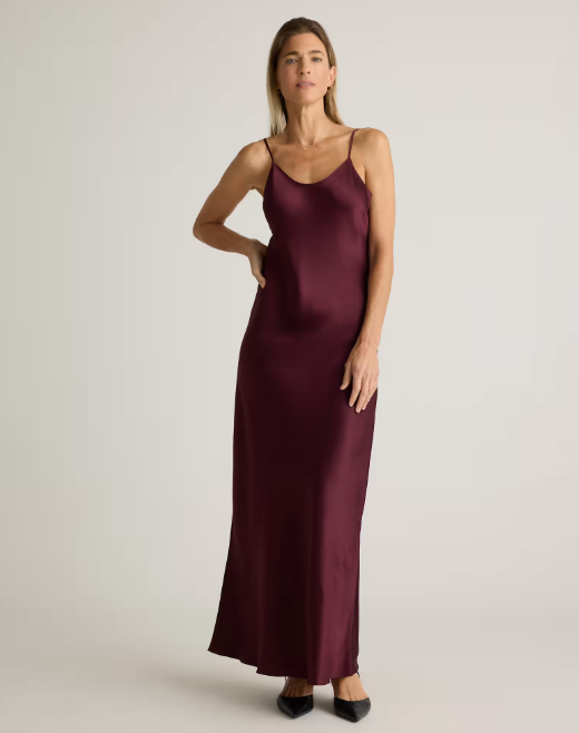 100% Washable Silk Maxi Slip Dress