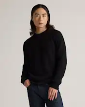 Mongolian Cashmere Fisherman Crewneck Sweater