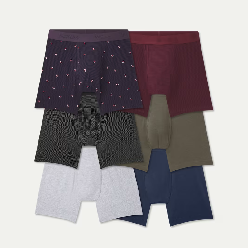 Men's Cotton Modal Blend Boxer Brief 6" 6-Pack