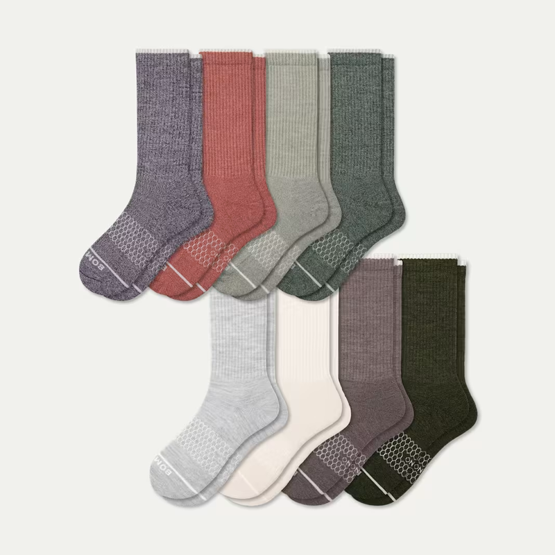Women's Merino Wool Blend Calf Sock 8-Pack