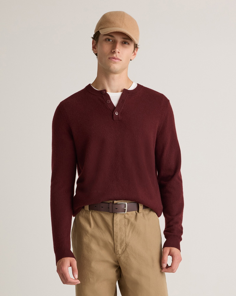 Mongolian Cashmere Henley Sweater
