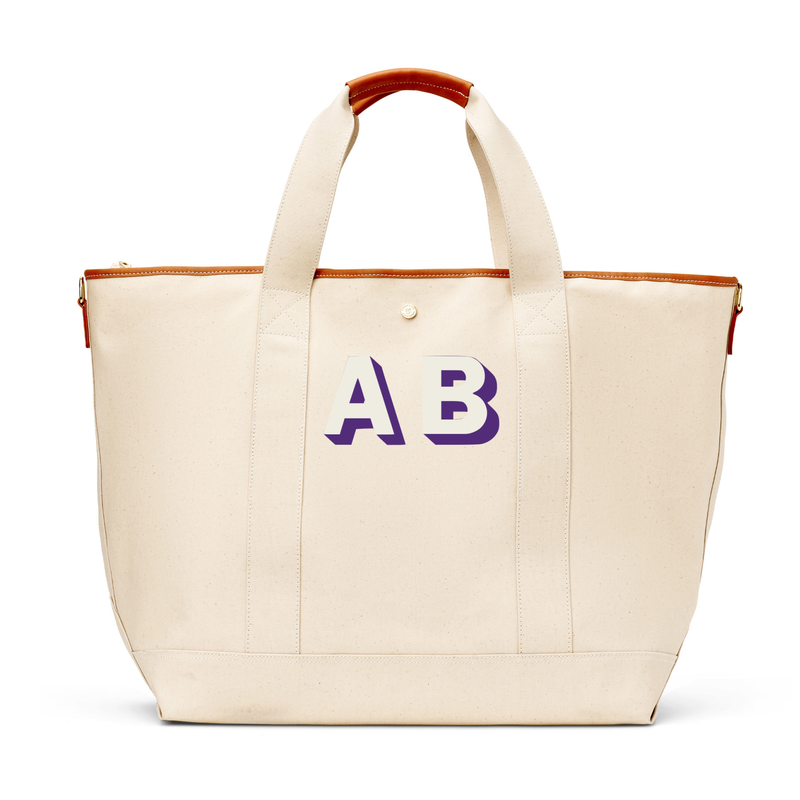 Monogrammed Venice Canvas Tote