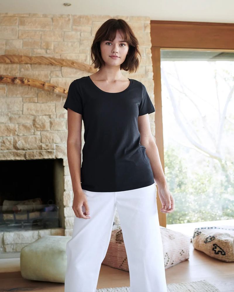 Cotton Modal Scoop Neck Tee