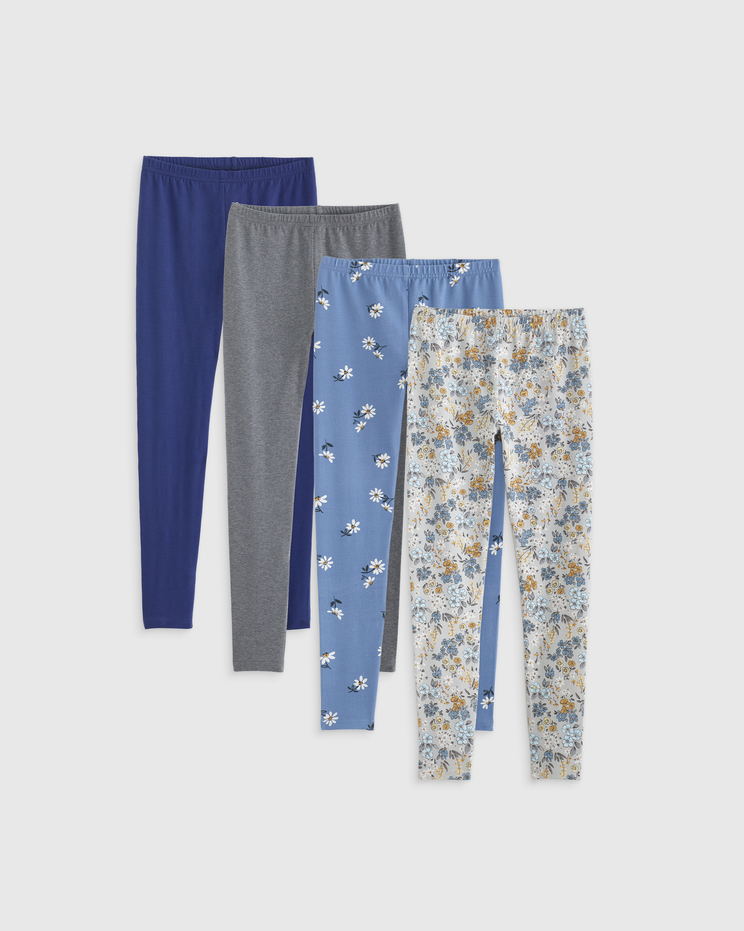 Grey Ditsy Floral & Blue Daisy