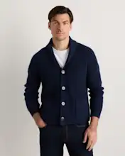 Mongolian Cashmere Shawl Collar Cardigan