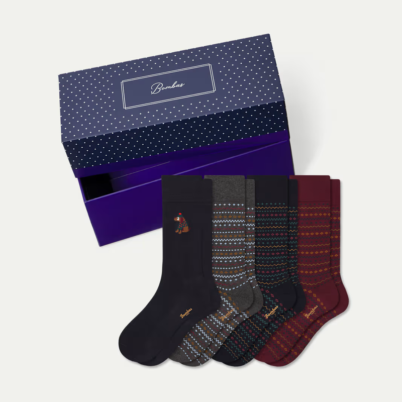 Men's Dress Calf Sock 4-Pack Gift Box