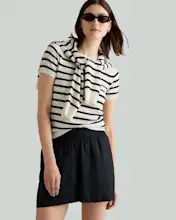 Ivory Black Stripe