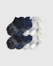 Toddler Organic Cotton Gripper Ankle Socks 8 Pack