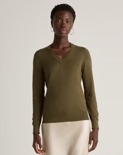 Lightweight Cotton Cashmere V-Neck Sweater