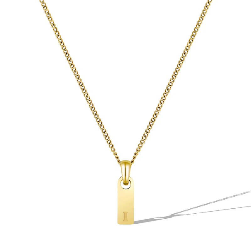 14K Gold Initial Tag Necklace