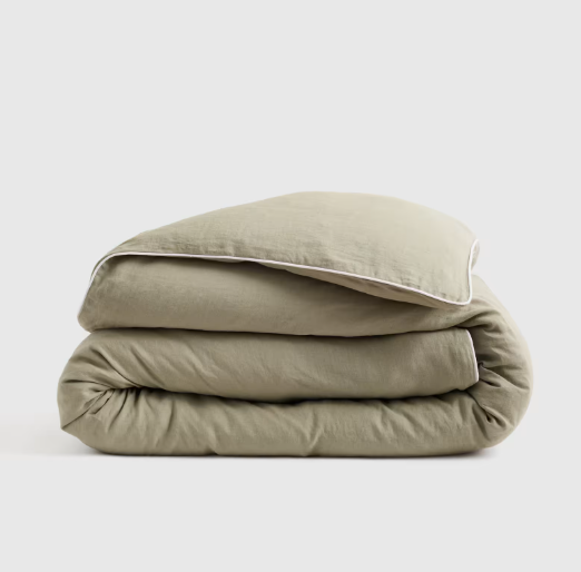 European Linen Piped Duvet Cover