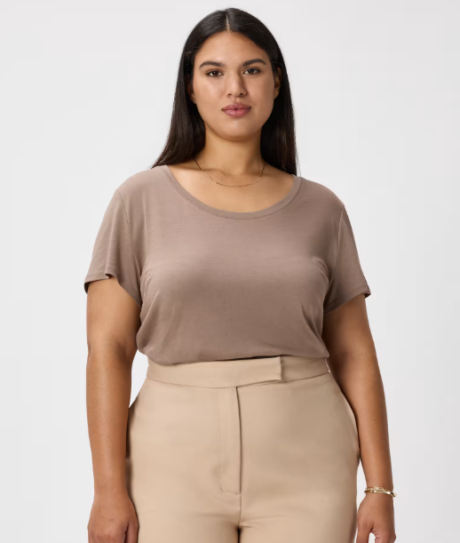 Cotton Modal Scoop Neck Tee