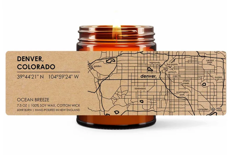 Home Town Maps Candle