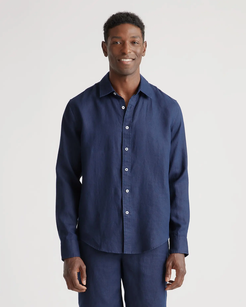 100% European Linen Relaxed Long Sleeve Shirt