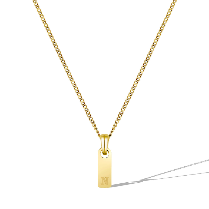 14K Gold Initial Tag Necklace