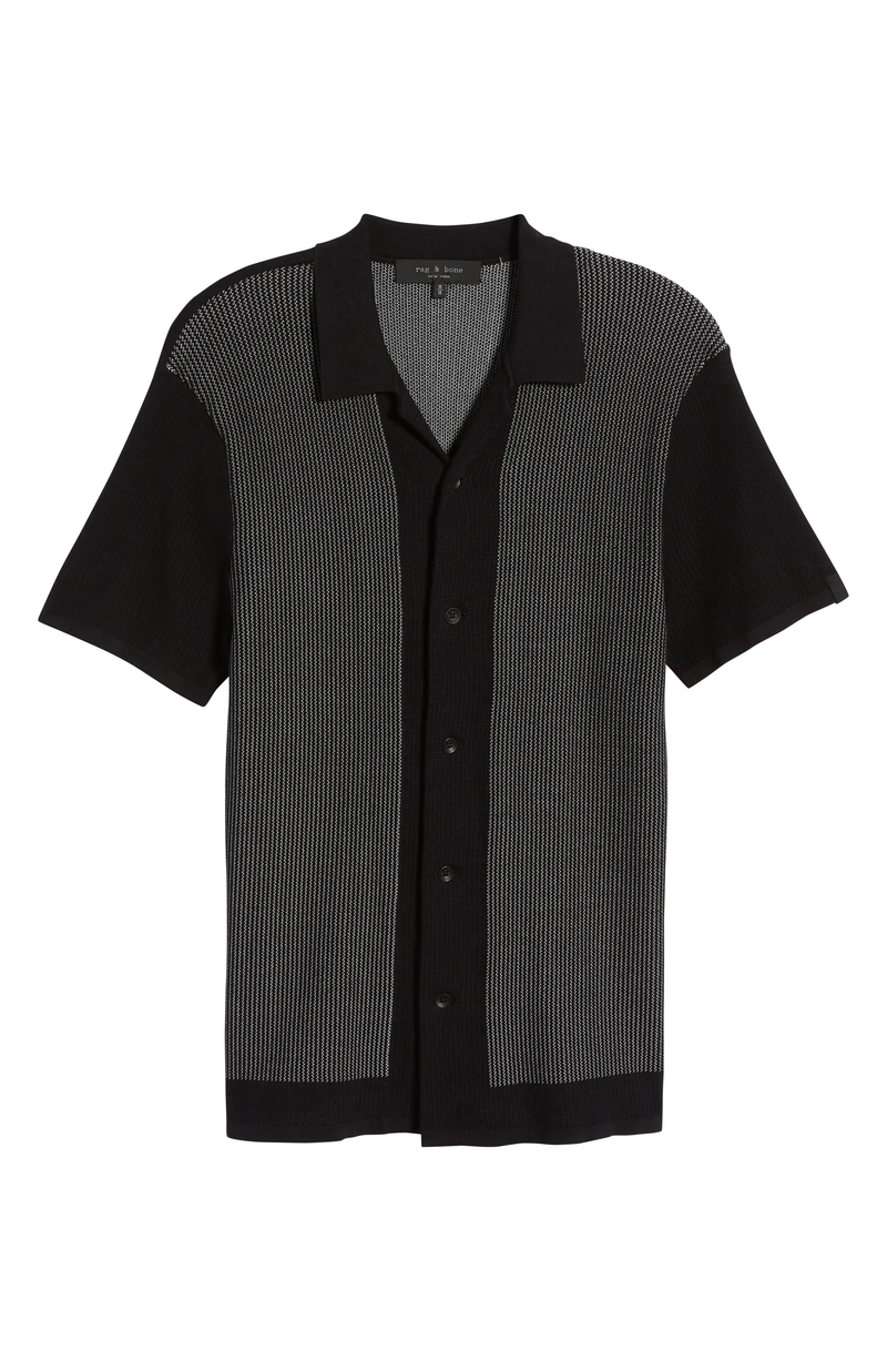 Harvey Short Sleeve Knit Button-Up Camp Shirt