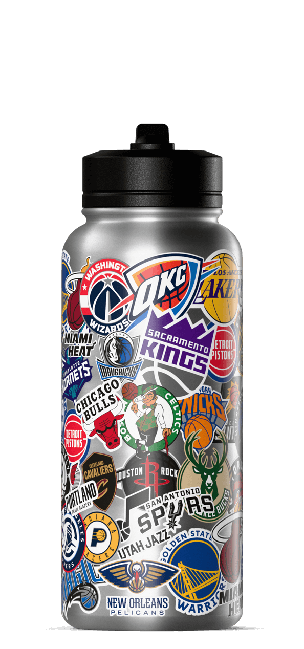 NBA 32oz All Team Sticker Print Bottle