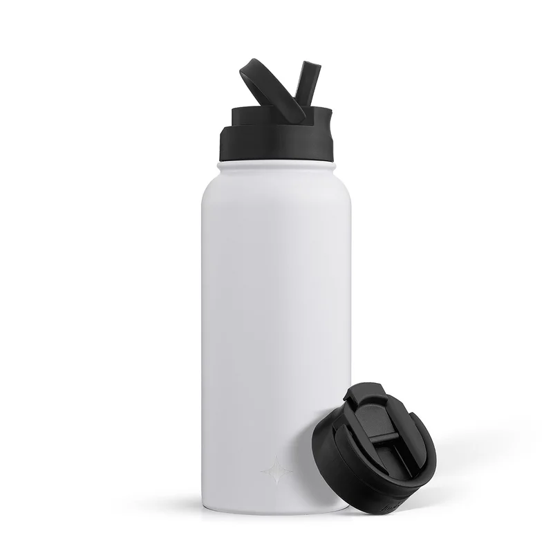 32oz Vacuum Insulated Water Bottle with Flip Lid & Sport Straw