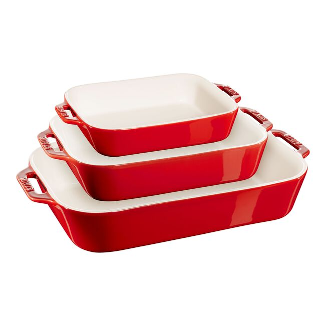 Ceramic 3-Piece Rectangular Baking Dish Set