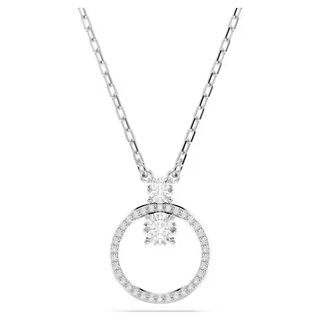 Pavé, Round cut, White, Rhodium plated