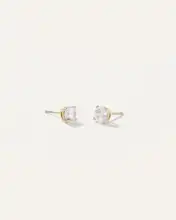14K Gold Lab Grown 1 Carat Diamond Solitaire Studs