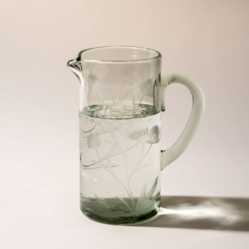 Etched Thistle Pitcher
