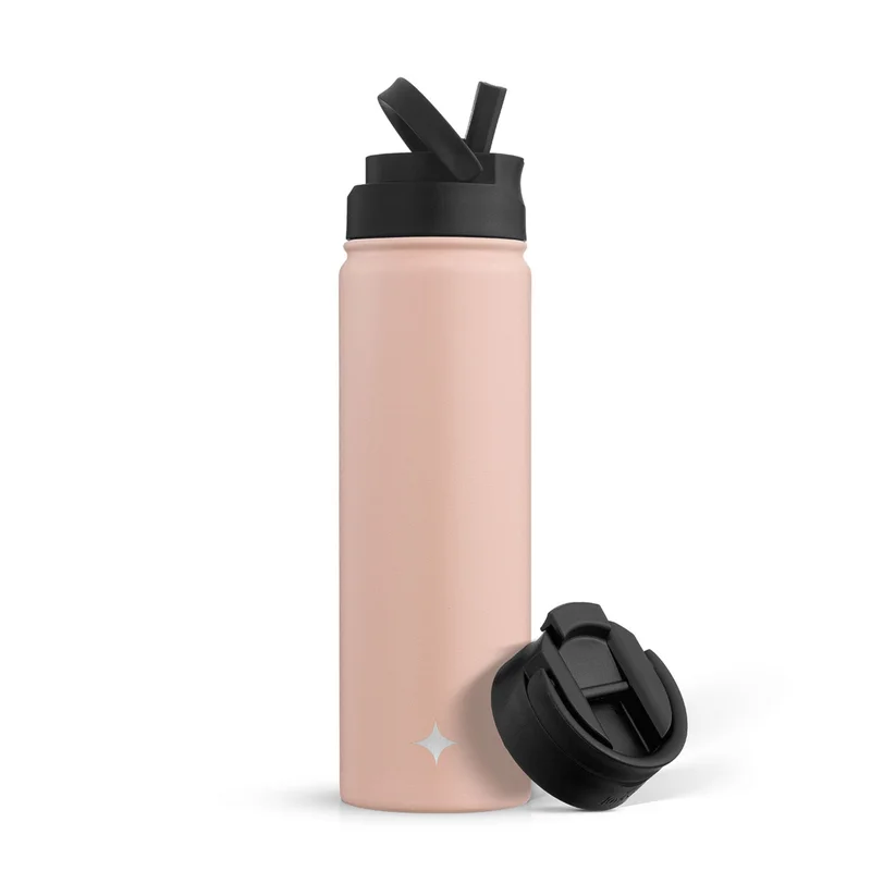 22oz Vacuum Insulated Water Bottle with Flip Lid & Sport Straw