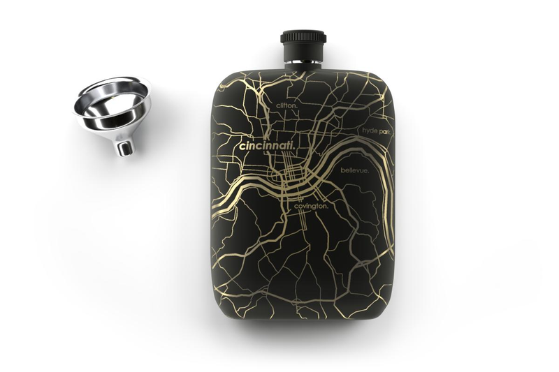Home Town Maps Pocket Flask
