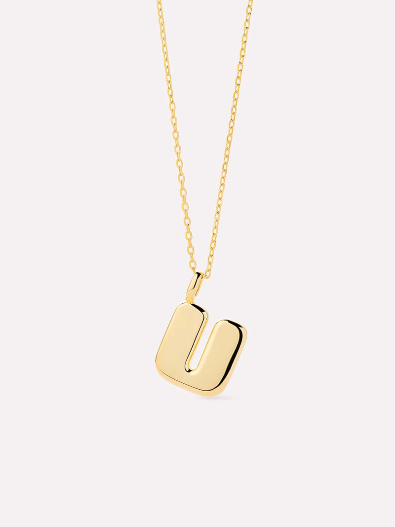 Sterling Silver Bubble Letter Necklace
