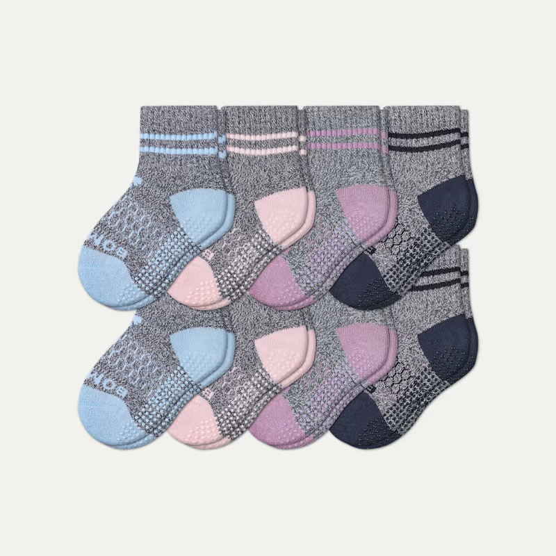 Toddler Gripper Calf Sock 8-Pack