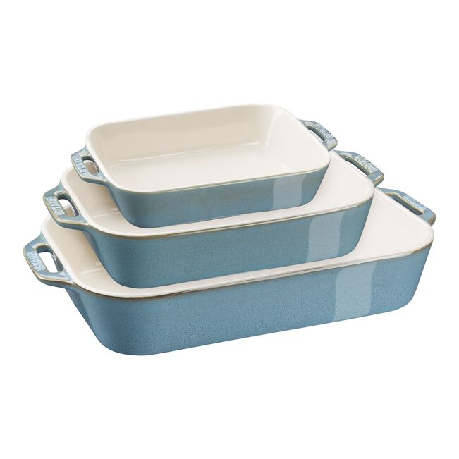 Ceramic 3-Piece Rectangular Baking Dish Set