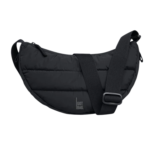 Small Puffer Moon Bag | black monochrome