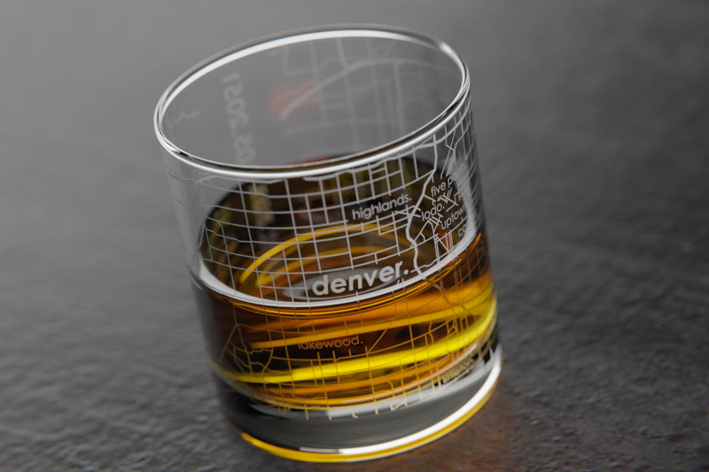 Home Town Maps Rocks Glass, 2 Pack