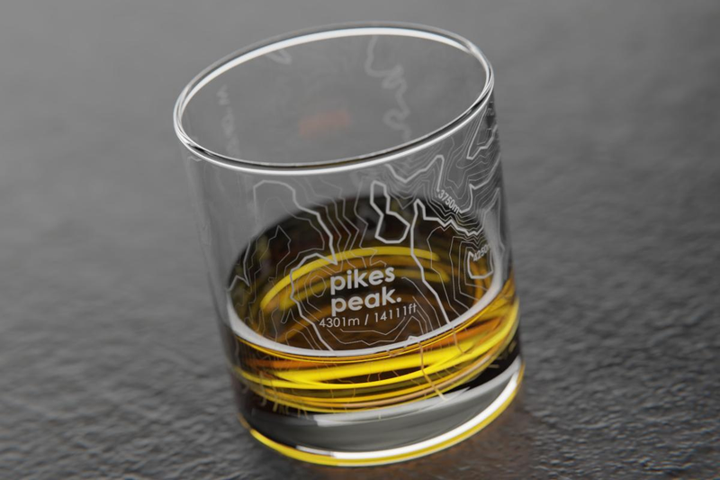 Topography Map Rocks Glass, Set of 2