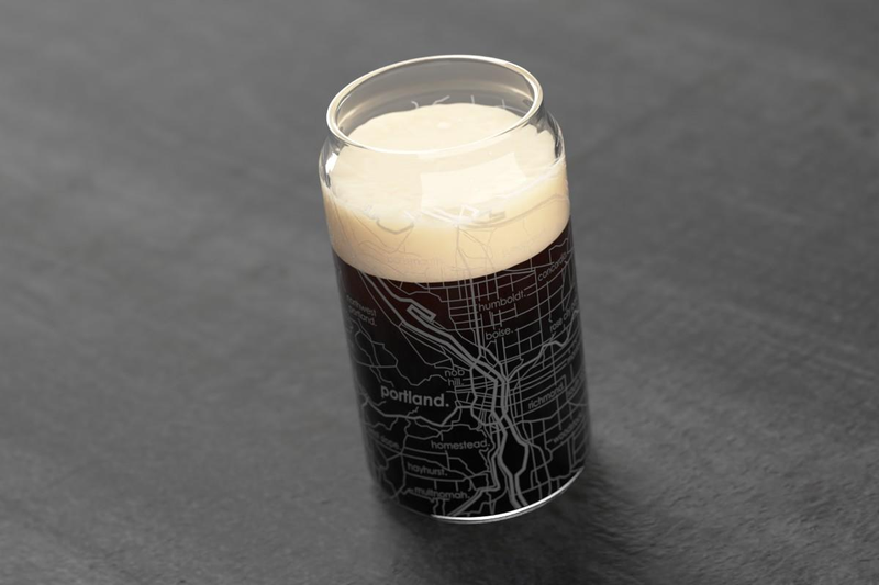 Home Town Map Can Glass, Set of 2