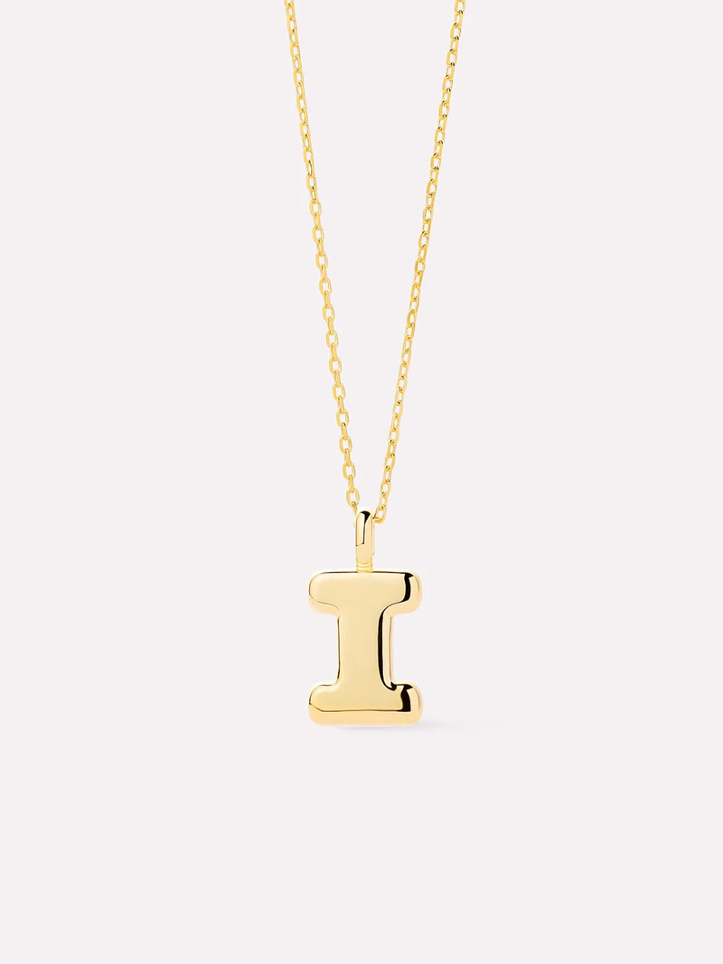 Sterling Silver Bubble Letter Necklace