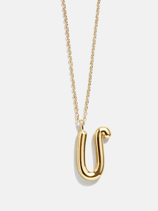 Bubble Script Initial Necklace