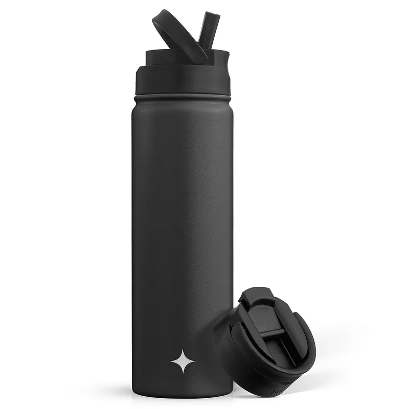 22oz Vacuum Insulated Water Bottle with Flip Lid & Sport Straw