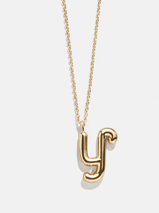 Bubble Script Initial Necklace