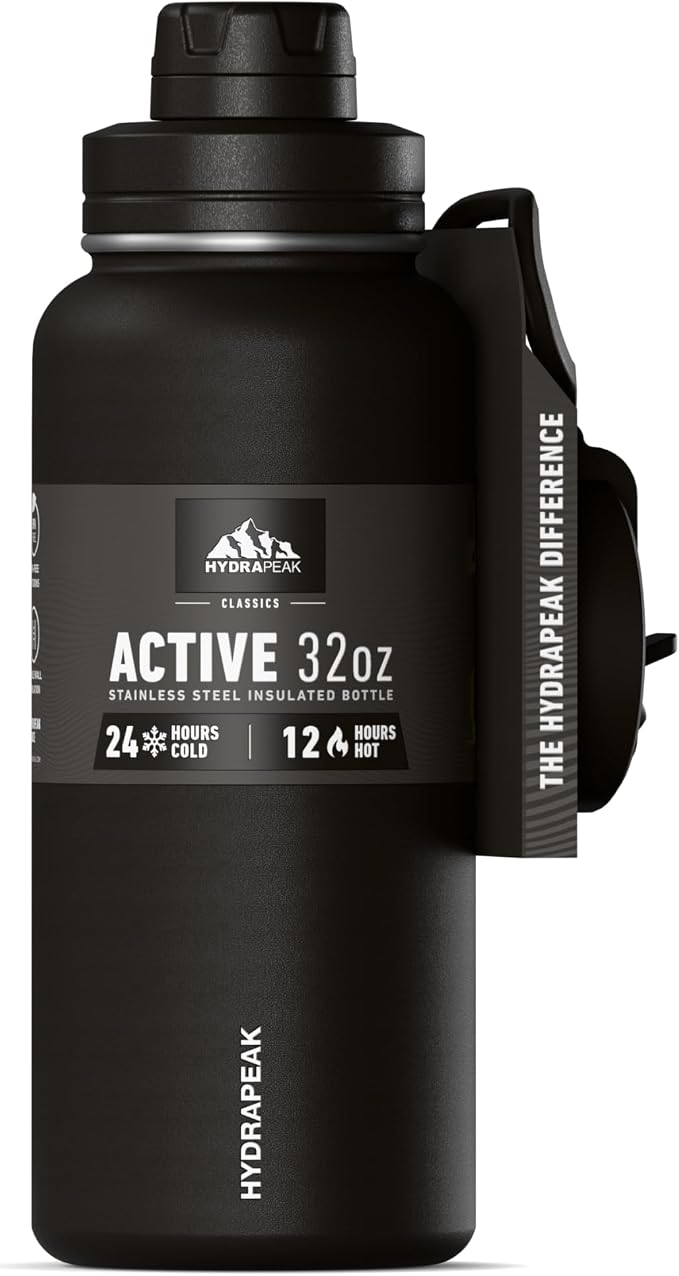Hydrapeak 32oz Sport Insulated Water Bottle with Straw & Chug Lid