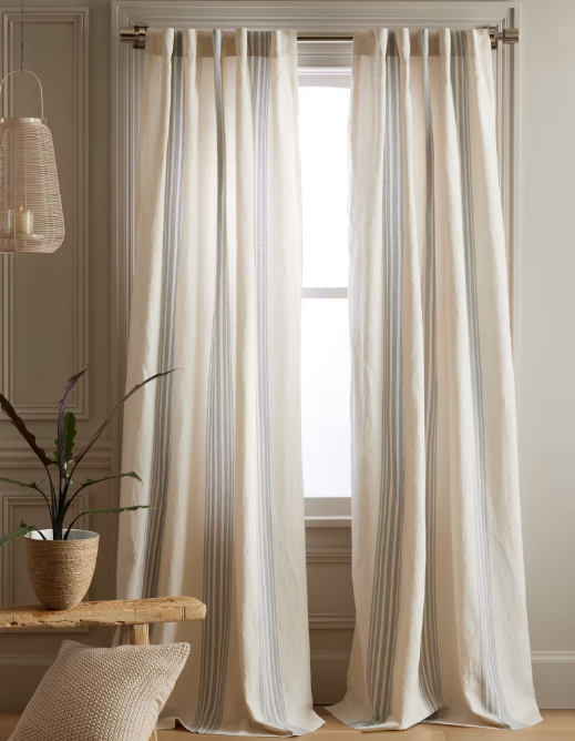 Coastal Stripe Linen Cotton Curtain