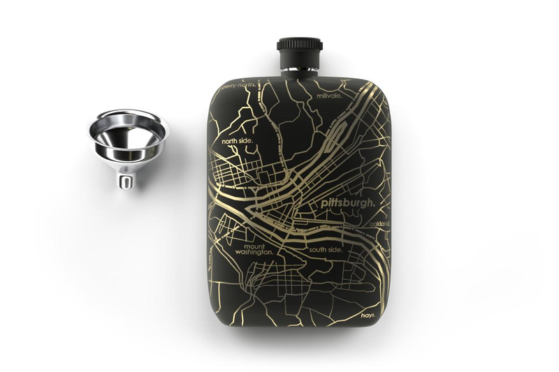 Home Town Maps Pocket Flask