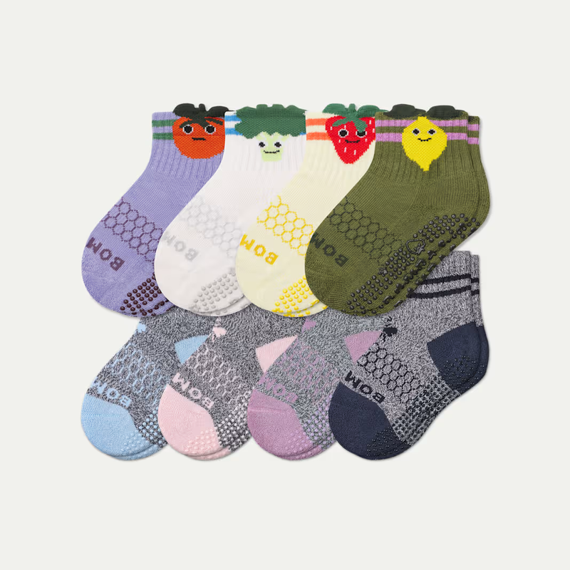 Toddler Gripper Calf Sock 8-Pack