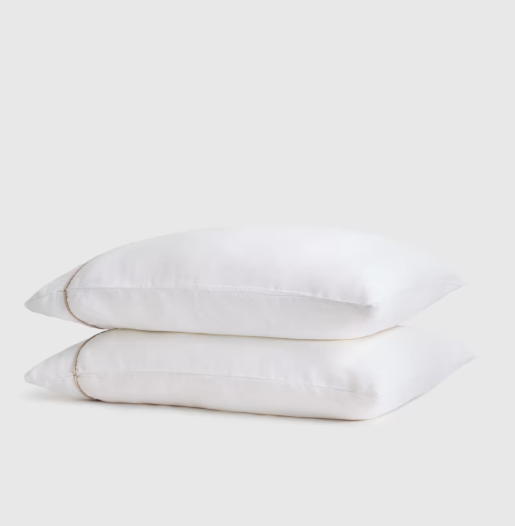 European Linen Piped Pillowcase Set, King