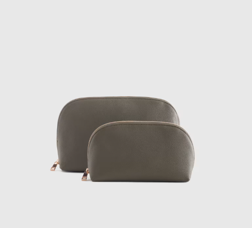 Italian Leather Pouch Tech and Travel Kit