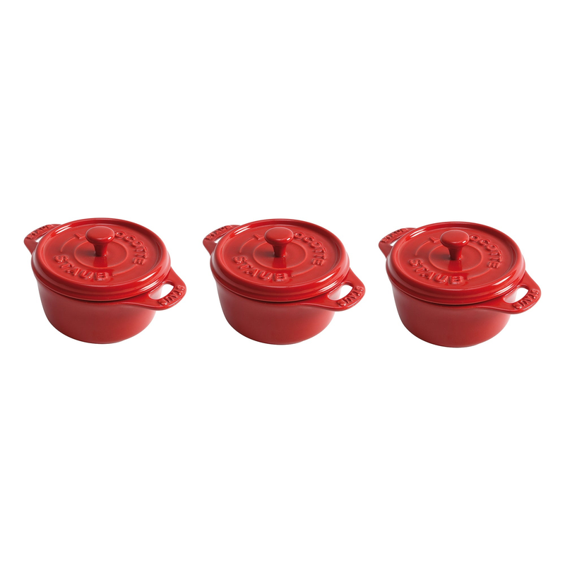 Ceramic 3-Piece Mini Cocotte Set