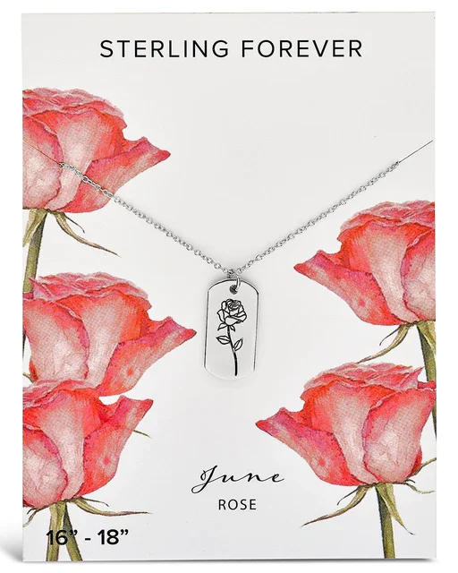 Sterling Silver Birth Flower Pendant