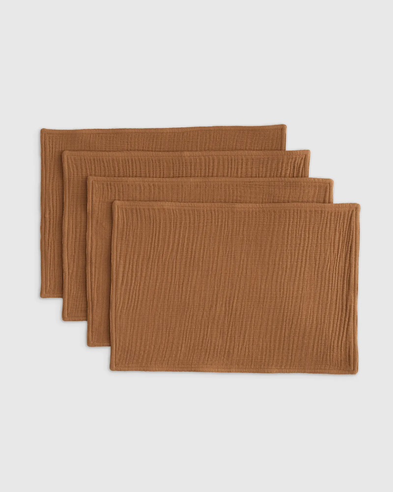 Organic Airy Gauze Placemats, Set of 4